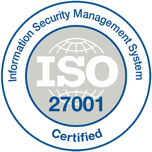 Informasjonssikkerhetssystem ISO27001 Sertifiseringslogo